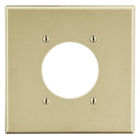 HUBBELL WIRING DEVICE-KELLEMS Wallplate, Mid-Size 2-Gang, 2.15" Opening, Ivory PJ703I